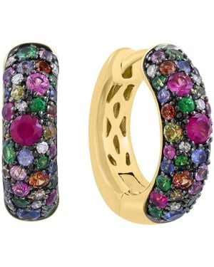 Effy Diamond And Multi-gemstone huggie Earrings - Multicolor