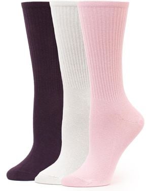 Hue 3 Pack Crew Socks - Purple