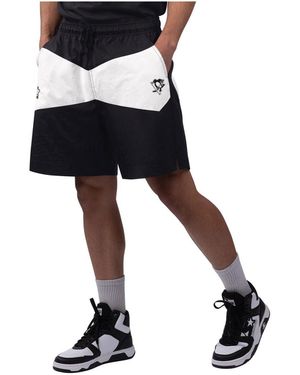 Starter X Nhl Ice /white Pittsburgh Penguins Linechange Shorts - Black