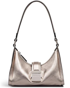 Radley Sloane Mews Metallic Small Zip Top Shoulder Bag - Gray