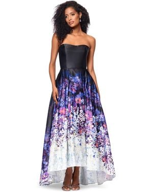 Betsy & Adam Petite Strapless High-low Ball Gown - Purple