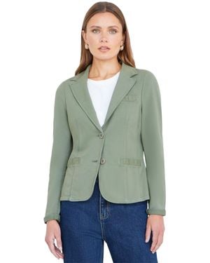 Yumi' Stretch Cotton Blazer - Green