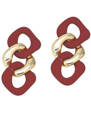 SOH Chainlink Drop Earrings - Red