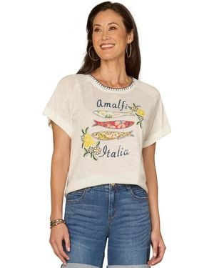 Democracy Petite Short-sleeve Printed T-shirt - White