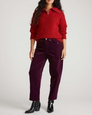 UNIVERSAL STANDARD Dakota Twisted Leg Corduroy Pants - Red