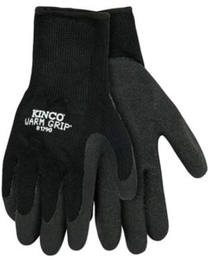 Kinco Warm Grip Thermal Knit Shell And Latex Palm - Black