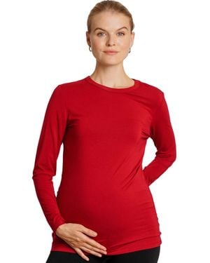 Nom Maternity Maternity Liv Long Sleeve Tee - Red