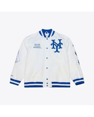 Mitchell & Ness New York Mets Cooperstown Collection Arctic Lightweight Satin Full-snap Jacket - Blue