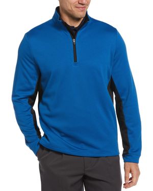 PGA TOUR Micro Jacquard Quarter-zip Pullover Sweater - Blue