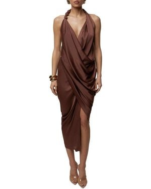JLUXLABEL Dolce Drape Dress - Brown