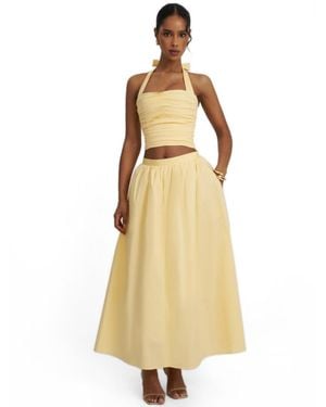 Miss Circle Wina Cotton Poplin Low-waisted Maxi Skirt - Metallic