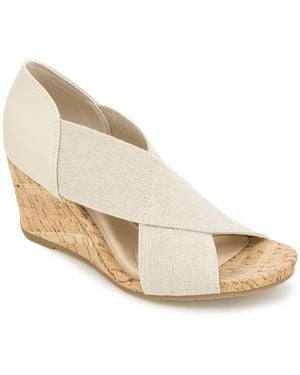 Kenneth Cole Gelena Stretch Wedge Sandals - White