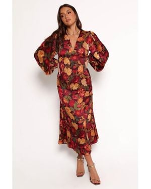 Petal & Pup Zimmer Long Sleeve Maxi Dress - Red
