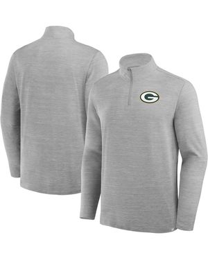 Fanatics Green Bay Packers Clutch Quarter-zip Pullover - Gray