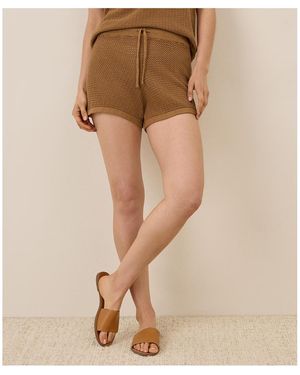 Pact Beachside Linen Crochet Short - Natural