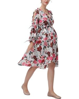 Kimi + Kai Kimi + Kai Maternity Akemi Nursing Hospital Incognito Delivery Dress - Red