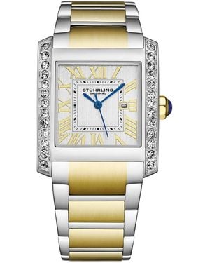Stuhrling Elan 4088.3 S Rectangular Quartz Watch - Metallic
