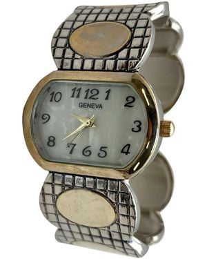 Olivia Pratt Quartz Elegant Oval Face Cuff Watch - Gray