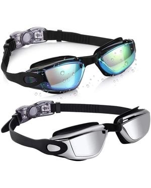 Gnuadz 2pc Swim goggles Kids Anti-fog Uv Protection Comfort Fit - Black