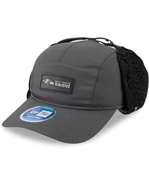 KTZ Baltimore Ravens 2025 Sideline Cold Weather Runner Dog Ear Adjustable Hat - Gray
