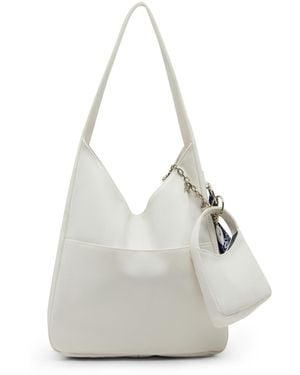 Madden Girl Medium Leather Hobo Bag - Gray