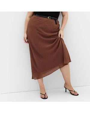 City Chic Plus Size Kyra Skirt - Brown