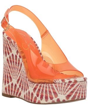 Jessica Simpson Kaliese Platform Peep Toe Sandals - Orange