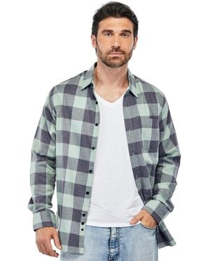 Braveman Button Down Classic Fit Flannel Shirt - Blue