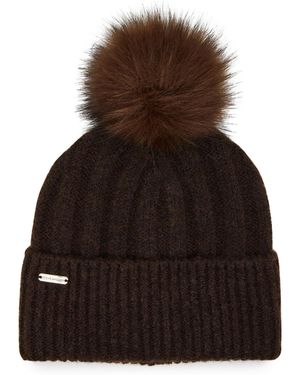Steve Madden Rib-lined Classic Beanie - Brown