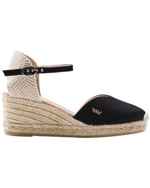 VISCATA Reus Canvas Espadrille Wedges - Metallic