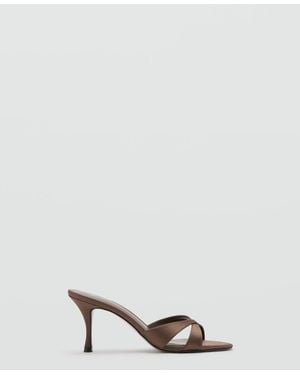 Mango Heel Non-structured Sandals - Brown