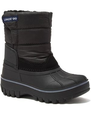 Lands' End Big Girls Frost Insulated Waterproof Snow Boots - Black