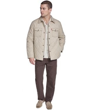Levi's Quilted Zippered Western Shirt Jacket - Natural