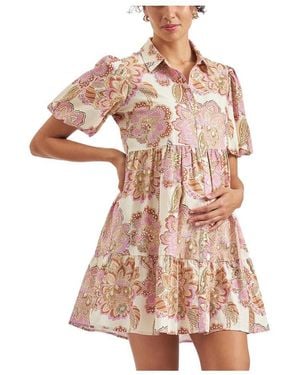 Ripe Maternity Maternity Ripe Hope Linen Dress - Pink