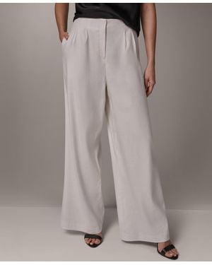 Donna Karan Pleated Wide-leg Pants - Gray