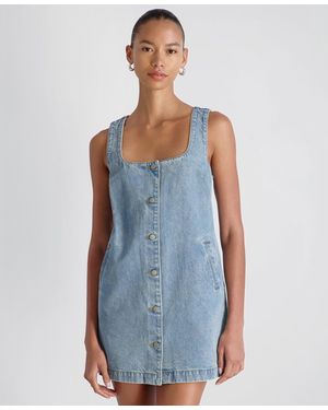 French Connection 90s Denim Button-front Sleeveless Dress - Blue