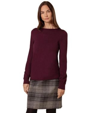 Celtic & Co. Celtic And Co. Merino Fine Knit Boat Neck Sweater - Purple
