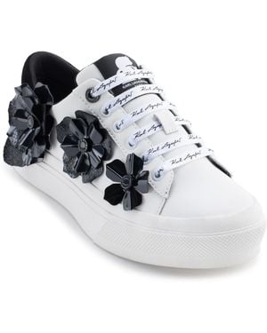 KARL LAGERFELD Georgia Lace-up Embellished Sneakers - White