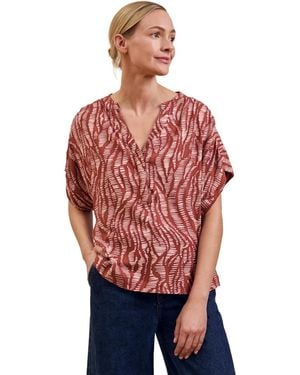 Celtic & Co. Printed Drop Shoulder Top - Red