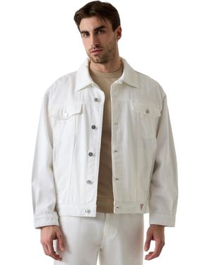 Guess Regular-fit Spread Collar Trucker Jacket - Gray