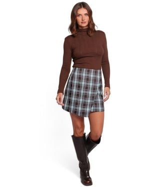 Petal & Pup Kelly Faux Wrap Mini Skirt - Red