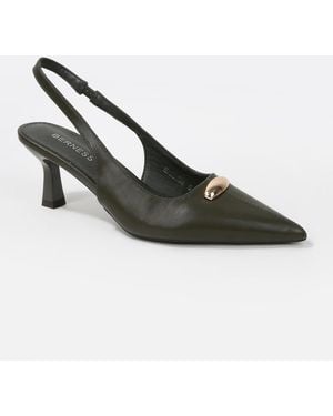 BERNESS Makenna Gold-tone Accent Slingback Heels - Metallic