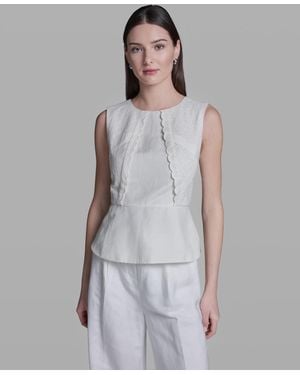 BCBGMAXAZRIA Sleeveless Crewneck Top - Gray