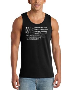 LA Pop Art American Flag Inspirational Quote Typography Graphic Tank Top - Black
