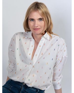 Camp Cove Swim Spot Relaxed Blouse - Gray