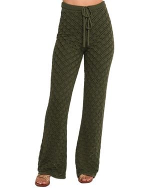 Petal & Pup Fefe Textured Knit Pants - Green