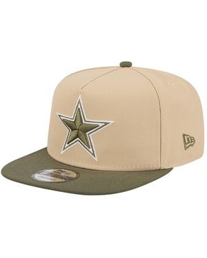 KTZ Light Beige/olive Dallas Cowboys Two-tone Color Pack A-frame 9fifty Snapback Hat - Natural