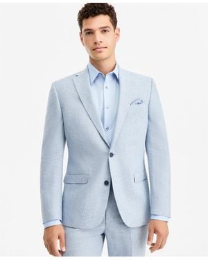 BarIII Slim-fit Linen-blend Suit Separates Jacket - Blue
