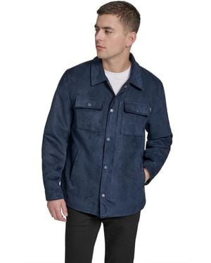 Dockers Microsuede Shirt Jacket - Blue