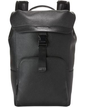 cole haan men's leather flap backpack Grand Ambition Convertible Solid  Bluefly front zip section Men's Damon Flap Laptop Backpack